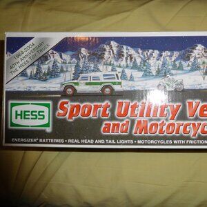 new in box 2004 HESS TOY TRUCK SPORT UTILITY VEHICLE AND MOTORCYCLES 40TH ANNVE